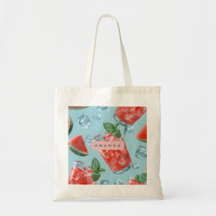 Bolso De Tela Chispa Personalizada de Sandía Jugosa con Menta