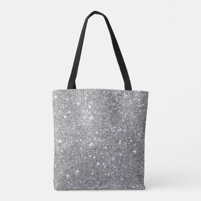 Bolso De Tela Chispas de plata del purpurina (Reverso)