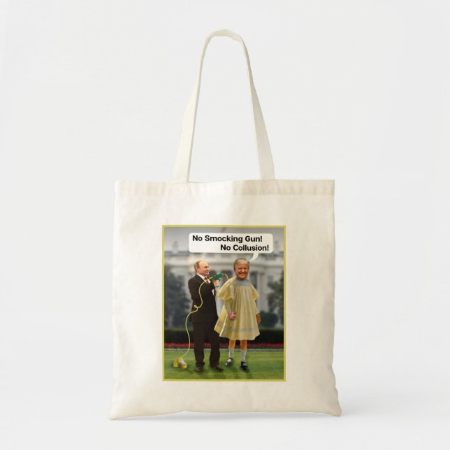 Bolso De Tela Chiste divertido del arma de Donald Trump Putin (Frente)