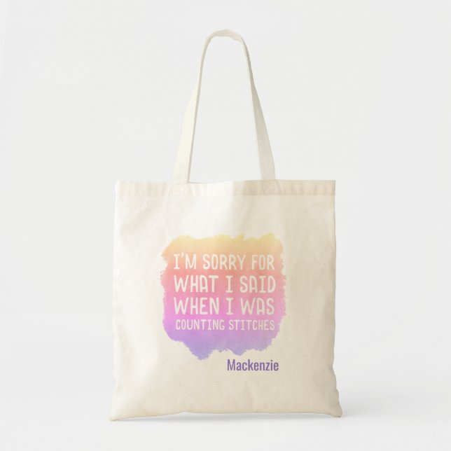 Bolso De Tela Chiste personalizado de la cuenta de crochet (Frente)