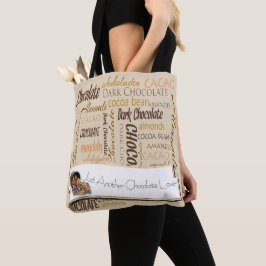 Bolso De Tela Chocolate, Almendras y Diseño de Texto de Chocolat