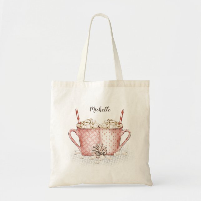 Bolso De Tela Chocolate caliente con nombre (Frente)
