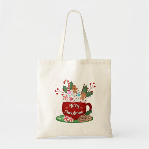 Bolso De Tela Chocolate Caliente de Navidad