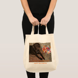 Bolso De Tela Chocolate de Halloween Labrador Perro con Dulce