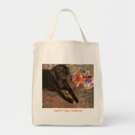 Bolso De Tela Chocolate de Halloween Labrador Perro con Dulce