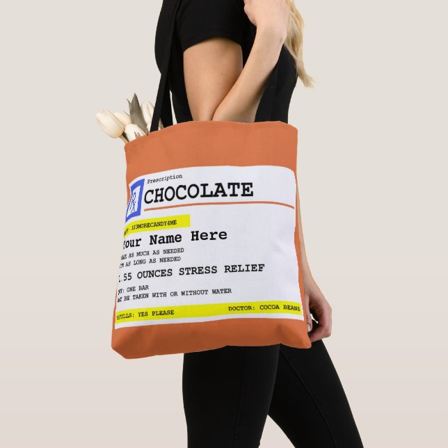 Bolso De Tela Chocolate de prescripción personalizado humorístic (Detalle)