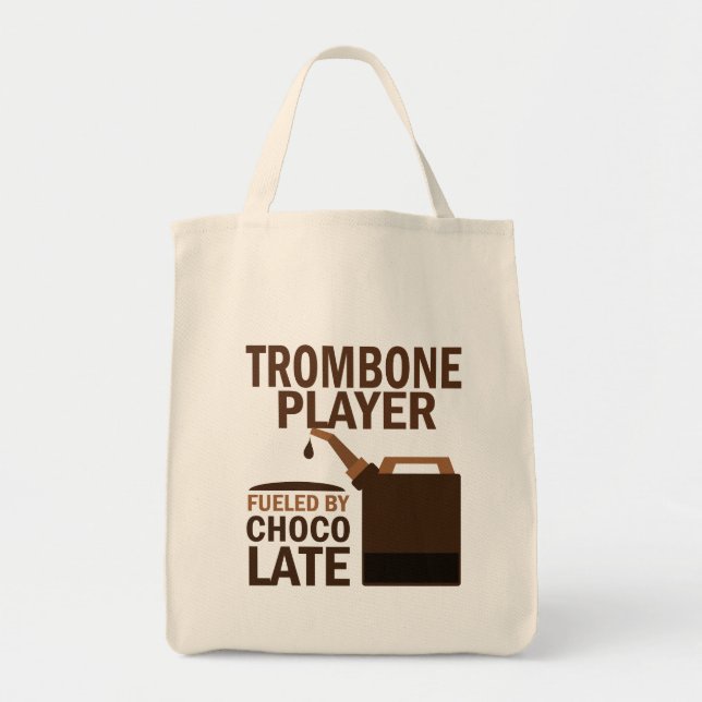 Bolso De Tela Chocolate (divertido) del jugador de Trombone (Frente)