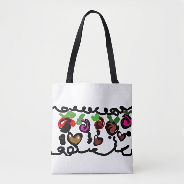 Bolso De Tela Chocolate Fresa del día de San Valentín  (Anverso)