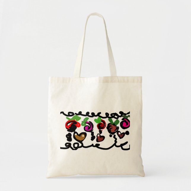 Bolso De Tela Chocolate Fresa del día de San Valentín  (Frente)