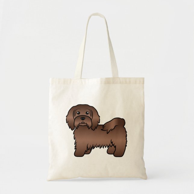 Bolso De Tela Chocolate Havanese Cute Cartoon Dog Ilustracion (Frente)