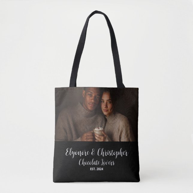 Bolso De Tela Chocolate Lovers Couple Established Photo Gift (Anverso)