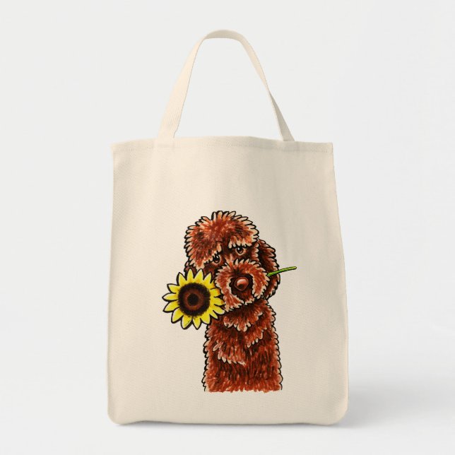 Bolso De Tela Chocolate Sunny Labradoodle Off-Leash Art™ (Frente)