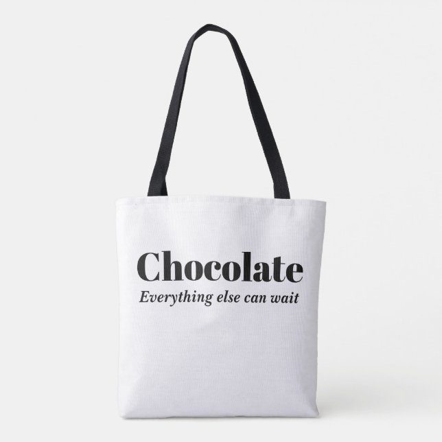 Bolso De Tela Chocolate Todo lo Demás Puede Esperar (Reverso)