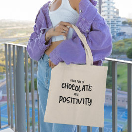 Bolso De Tela Chocolate y mensaje personal positivo