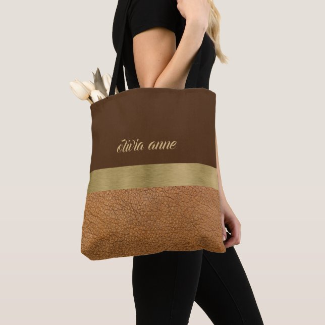 Bolso De Tela Chocolate y oro (Detalle)