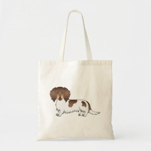 Bolso De Tela Chocolate Y Tan Piebald Long Hair Dachshund Dog