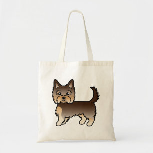 Bolso De Tela Chocolate Yorkshire Terrier Yorkie Cartoon Dog