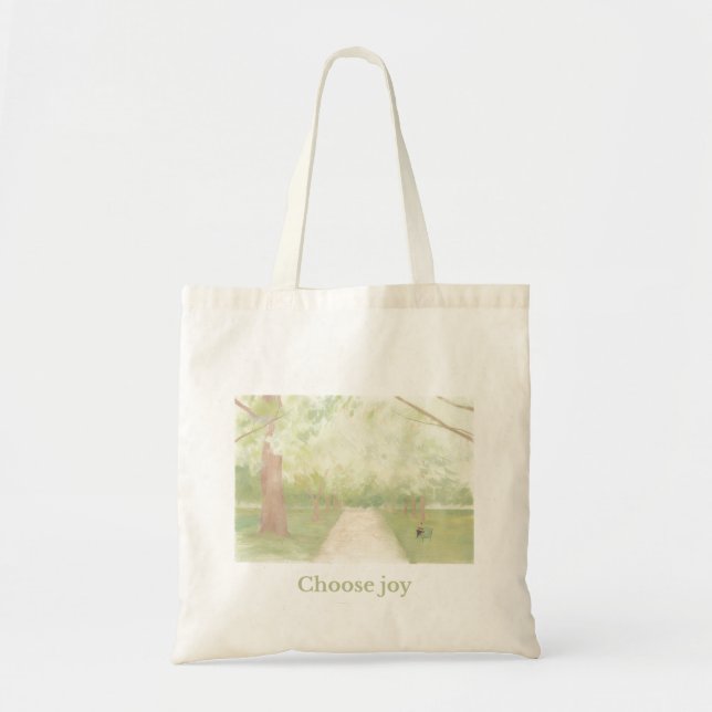 Bolso De Tela “Choose Joy” Aesthetic Tote Bag – Soft Nature  (Frente)