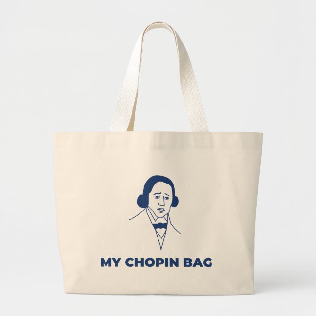 Bolso de tela Chopin moto de diseño original (Frente)