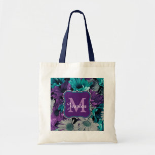 Bolso De Tela Choque púrpura y azul de la flor
