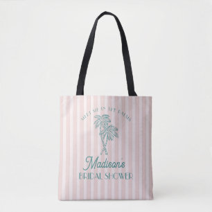 Bolso De Tela Chorro de la Palma Rosa Pastel Desayuno de Novia e