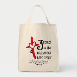 Bolso De Tela Christian Easter JESUS GREATEST LOVE John 3v16