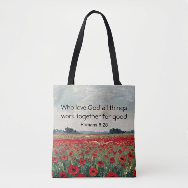 Bolso De Tela Christian Floral Inspirational Gift Tote (Anverso)