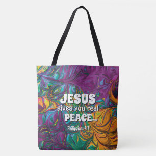 Bolso De Tela Christian JESUS DA PAZ REAL Resumen Púrpura