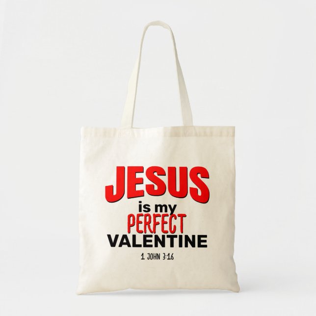 Bolso De Tela Christian JESUS ES MI VALENTÍN PERFECTO (Frente)