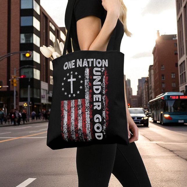 Bolso De Tela Christian Religious One Nation Under God (Subido por el creador)