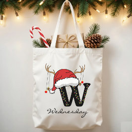 Bolso De Tela Christmas Alphabet Monogram Tote Bag for Coworkers