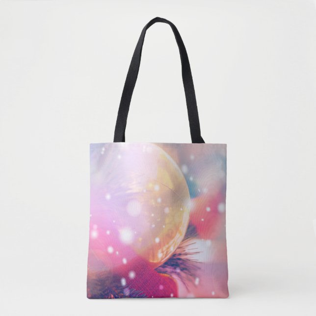 Bolso De Tela Christmas background with bokeh lightabstract, bac (Anverso)