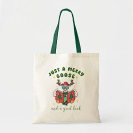 Bolso De Tela Christmas Book Lover Just a Merry Goose