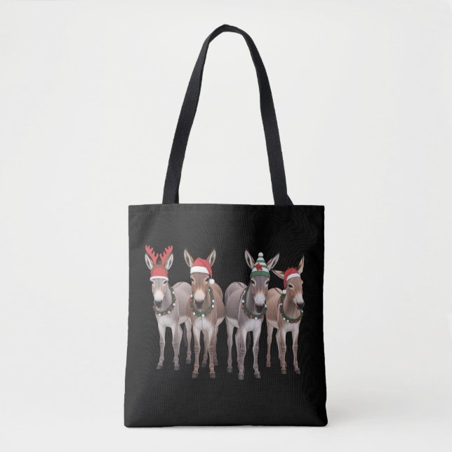 Bolso De Tela Christmas Donkey Lover Gift Farm Xmas  (Anverso)