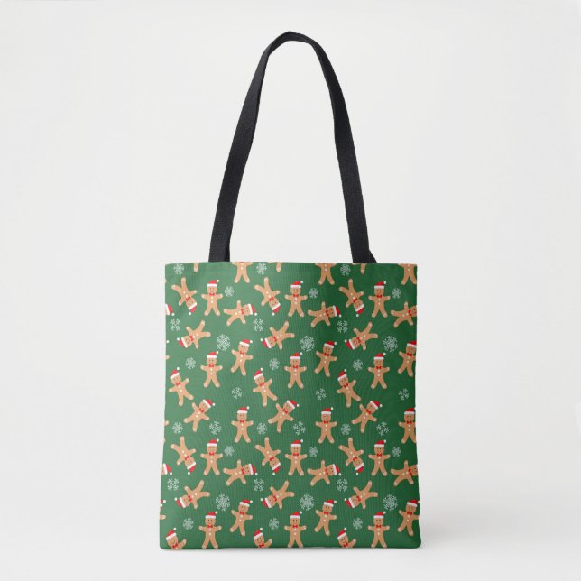 Bolso De Tela Christmas Gingerbread Baby Cookies Print Tote Bag (Anverso)
