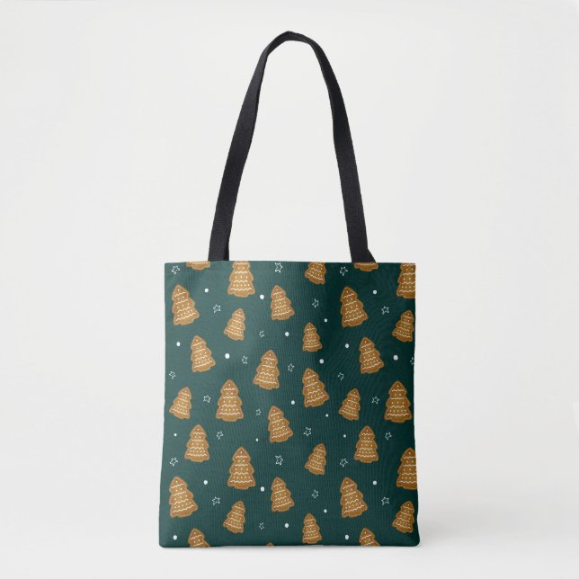 Bolso De Tela Christmas Gingerbread Trees (Anverso)