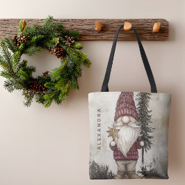 Bolso De Tela Christmas Gnome for the Holidays Custom Name 