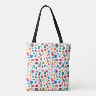 Bolso De Tela Christmas motif pattern in bright colours