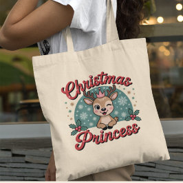 Bolso De Tela Christmas Princess | Cute Girly Reindeer Christmas