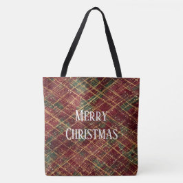 Bolso De Tela Christmas, Red Gold Green ,White Merry Christmas