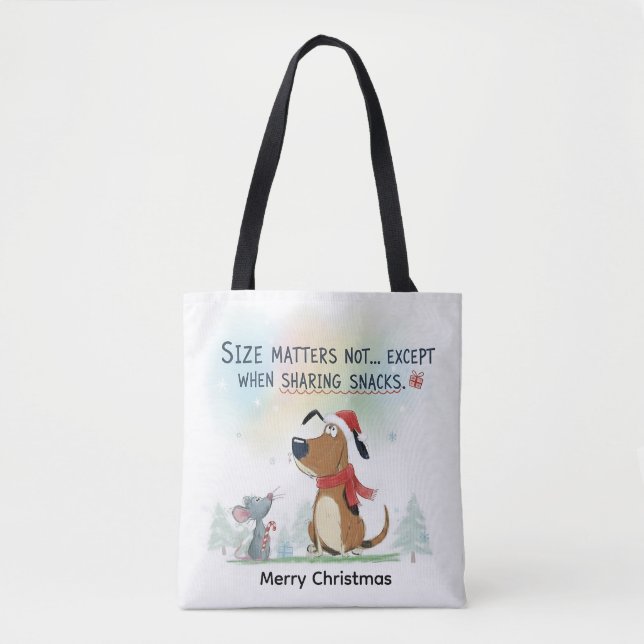 Bolso De Tela Christmas santa animal dog  (Anverso)