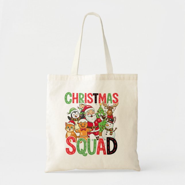 Bolso De Tela Christmas Squad Santa Family Matching Xmas (Frente)