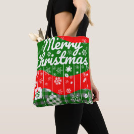 Bolso De Tela Christmas Tote Bag – White Ornaments