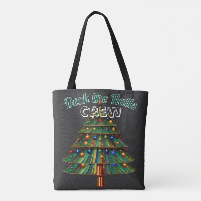 Bolso De Tela Christmas Tree Deck the Halls Crew (Reverso)