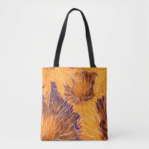 Bolso De Tela Chrysanthemum japonés: Patrulla acuarela sin mar
