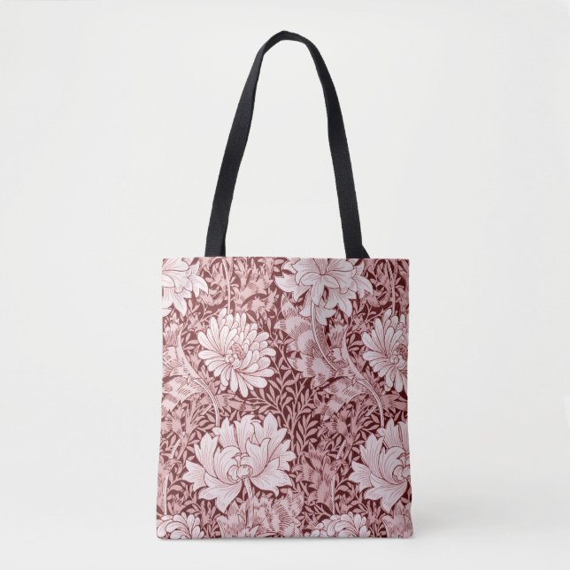 Bolso De Tela Chrysanthemum Maroon, William Morris (Anverso)