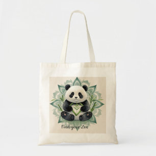 Bolso De Tela Chubby panda sentado en la pose del loto Zen