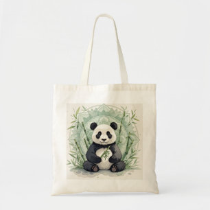 Bolso De Tela Chubby panda sentado en una pose de loto