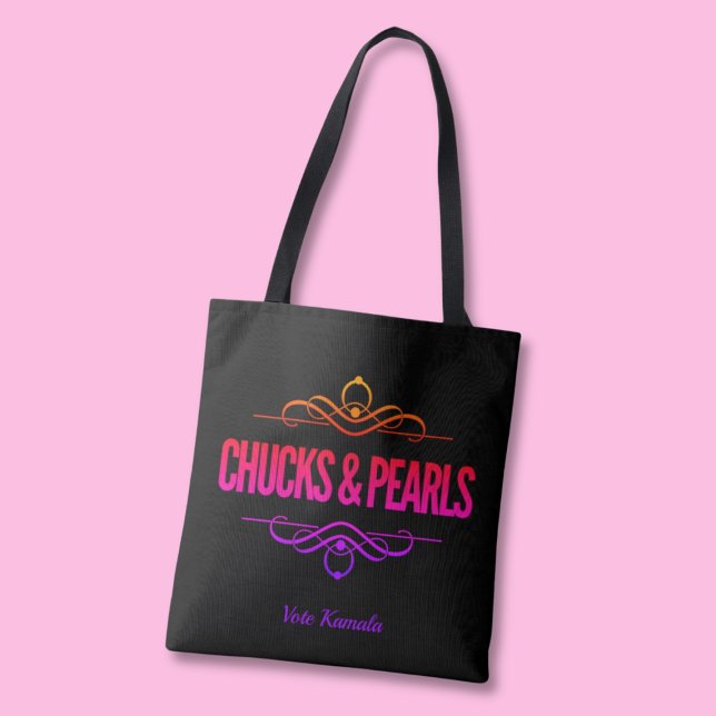 Bolso De Tela Chucks & Pearl Vote Kamala Black (Subido por el creador)