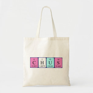Bolso De Tela Chus nombre de tabla periódica tote bag